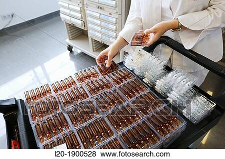 Stock Photo - Pharmacy, Drug stock, Onkologikoa Hospital, Oncology Institute, Case Center for prevention, diagnosis and treatment of cancer, Donostia, San Sebastian, Gipuzkoa, Basque Country, Spain. Fotosearch
