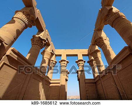 Philae Temple Isis Temple Aswan High Egypt View Large Photo Image Stock Image - Philae Temple Isis Temple Aswan High Egypt. Fotosearch