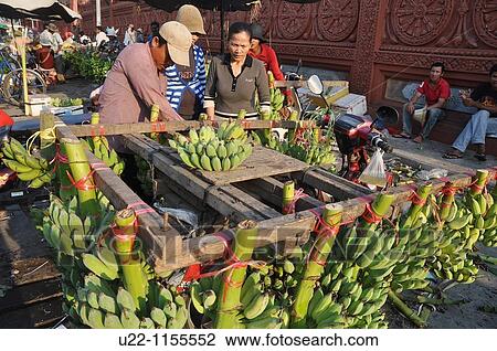 Phnom Penh (Cambodia): bananas, sold on a motor-bike at the Old Market View Large Photo Image Stock Image - Phnom Penh (Cambodia): bananas, sold on a motor-bike at the Old Market. Fotosearch