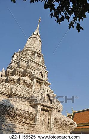 Phnom Penh (Cambodia): Buddhist stupa at the Royal Palace View Large Photo Image Stock Photography - Phnom Penh (Cambodia): Buddhist stupa at the Royal Palace. Fotosearch