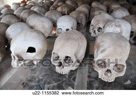 Phnom Penh (Cambodia): skulls of some victims of the Khmer Rouge regime at the Killing Fields of Choeung Ek View Large Photo Image Stock Image - Phnom Penh (Cambodia): skulls of some victims of the Khmer Rouge regime at the Killing Fields of Choeung Ek. Fotosearch