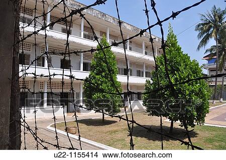 Picture - Phnom Penh (Cambodia): the Tuol Sleng Genocide Museum, former school and Security Prison 21 (S-21) of the Khmer Rouge regime. Fotosearch
