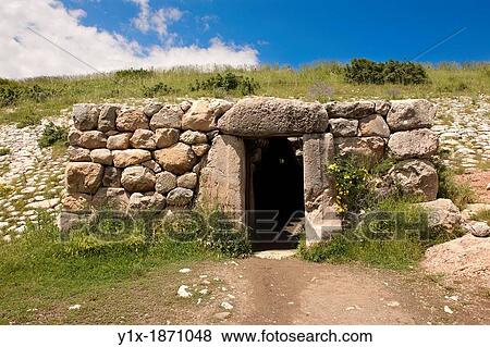 Stock Photo - Photo of the gates which led to tunnels under the walls of the Hittite capital Hattusa. Fotosearch