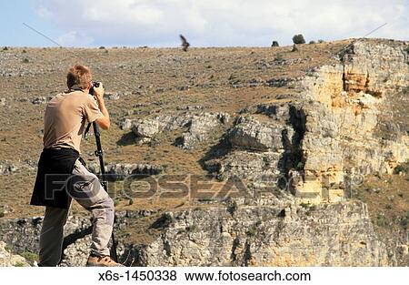 Stock Photo - Photographer in Gorges of Duraton river -Hoces del R? o Durat? n-, Segovia, Castilla y Le? n, Spain. Fotosearch