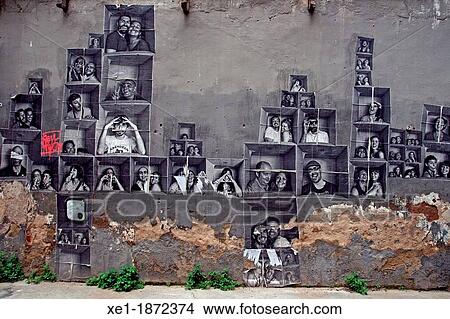 Picture - photographs, mural, El Born, Barcelona, Catalonia, Spain. Fotosearch