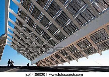 Stock Image - photovoltaic panel, Forum, Barcelona, Catalonia, Soain. Fotosearch