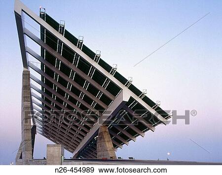 Photovoltaic pergola, by Torres & Mart? nez Lapea. Forum. Barcelona. Catalunya. Spain. View Large Photo Image Stock Photo - Photovoltaic pergola, by Torres & Mart? nez Lapea. Forum. Barcelona. Catalunya. Spain.. Fotosearch