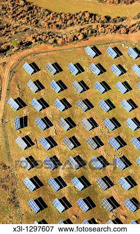 Photovoltaic solar panels, aerial view, Barcelona province Catalonia Spain View Large Photo Image Stock Photo - Photovoltaic solar panels, aerial view, Barcelona province Catalonia Spain. Fotosearch