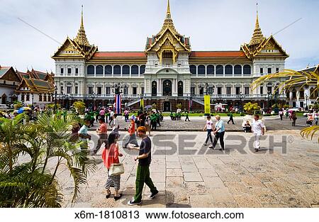Stock Image - Phra Thinang Chakri Maha Prasat buildings Grand Palace Bangkok, Thailand. Fotosearch