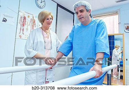 Physiotherapy and rehabilitation at hospital View Large Photo Image Stock Photo - Physiotherapy and rehabilitation at hospital. Fotosearch