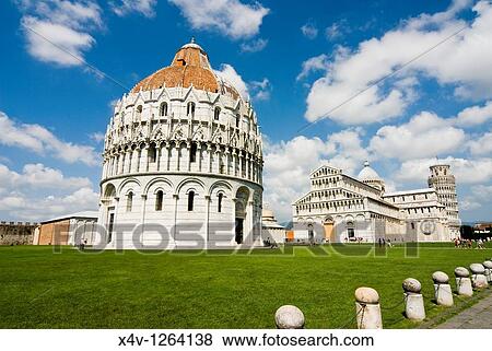 Piazza dei Miracoli, The Baptistry and the Dome, Pisa, Tuscany, Italy, Europe View Large Photo Image Stock Photo - Piazza dei Miracoli, The Baptistry and the Dome, Pisa, Tuscany, Italy, Europe. Fotosearch
