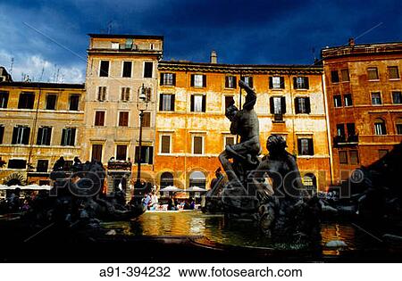 Piazza Navona and Neptune fountain designed in 1576 by Giacomo della Porta. City of Rome. Lazio. Italy View Large Photo Image Stock Image - Piazza Navona and Neptune fountain designed in 1576 by Giacomo della Porta. City of Rome. Lazio. Italy. Fotosearch