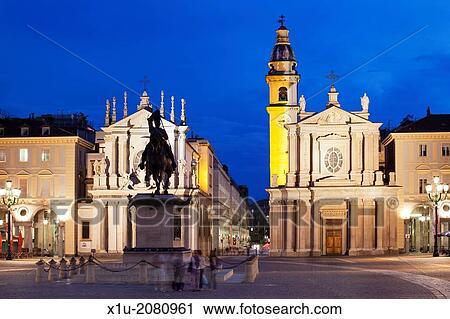 Piazza San Carlo at Dusk Turin Piedmont Italy. View Large Photo Image Stock Image - Piazza San Carlo at Dusk Turin Piedmont Italy.. Fotosearch