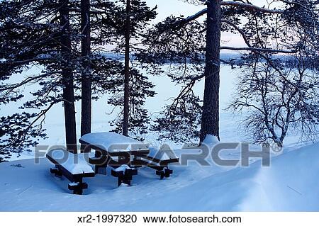 Stock Image - Picnic in Enontekio, Finland.. Fotosearch