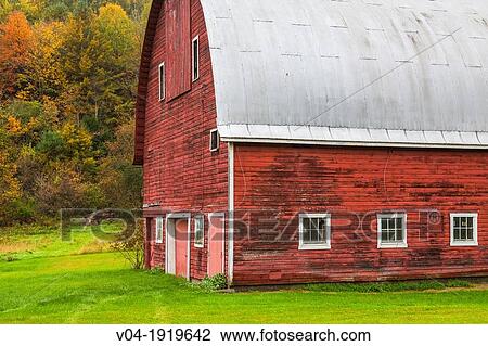 Picturesque red barn in North Randolph in Vermont, USA View Large Photo Image Stock Image - Picturesque red barn in North Randolph in Vermont, USA. Fotosearch