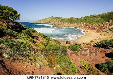 Pilar Beach, Ferreries, Menorca, Balearic Islands, Spain, Europe View Large Photo Image Stock Photography - Pilar Beach, Ferreries, Menorca, Balearic Islands, Spain, Europe. Fotosearch