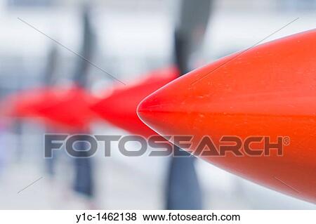 Stock Photo - Pilatus PC-9 aircraft Red nose spinner. Fotosearch