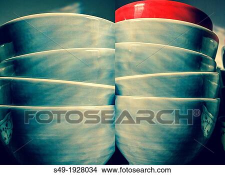 Piled up bowls View Large Photo Image Picture - Piled up bowls. Fotosearch