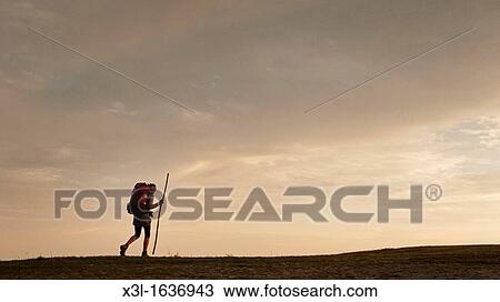 Pilgrim O Cebreiro Lugo Galicia Spain Camino de Santiago The way of St James View Large Photo Image Stock Image - Pilgrim O Cebreiro Lugo Galicia Spain Camino de Santiago The way of St James. Fotosearch