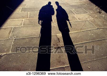 Pilgrim shadows in Santiago de Compostela street La Corua Galicia Spain The Way of Saint James View Large Photo Image Stock Photo - Pilgrim shadows in Santiago de Compostela street La Corua Galicia Spain The Way of Saint James. Fotosearch