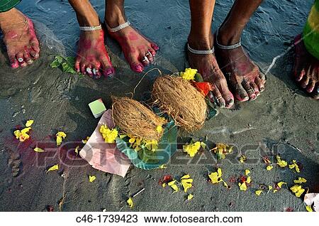 Pilgrims making offerings at the confluence of the river Ganges and the Bay of Bengal, Sagar Mela, India, Ganges River. View Large Photo Image Stock Image - Pilgrims making offerings at the confluence of the river Ganges and the Bay of Bengal, Sagar Mela, India, Ganges River.. Fotosearch