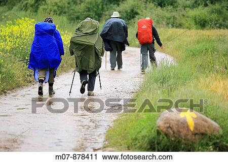 Pilgrims walked in the rain in Navarrete, La Rioja, Spain, EuropeRioja wine region View Large Photo Image Stock Image - Pilgrims walked in the rain in Navarrete, La Rioja, Spain, EuropeRioja wine region. Fotosearch