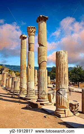 Pillars of The Basilica, 1st Century A D Ephesus Archaeological Site, Anatolia, Turkey View Large Photo Image Stock Photo - Pillars of The Basilica, 1st Century A D Ephesus Archaeological Site, Anatolia, Turkey. Fotosearch