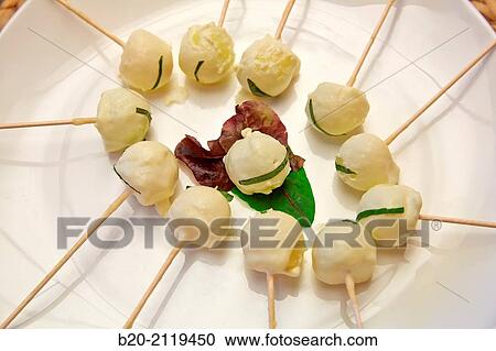 Stock Image - Pinchos. Catering. Gipuzkoa. Basque Country. Spain.. Fotosearch