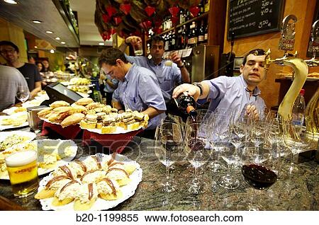 ? Pintxos? and? tapas? in Gandarias bar, San Sebastian, Guipuzcoa, Basque Country, Spain View Large Photo Image Stock Photography - ? Pintxos? and? tapas? in Gandarias bar, San Sebastian, Guipuzcoa, Basque Country, Spain. Fotosearch