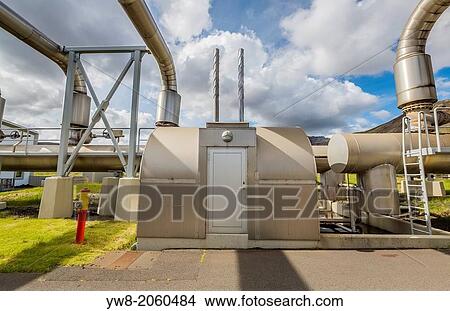 Pipes at Nesjavellir Geothermal Power Plant, Iceland. View Large Photo Image Picture - Pipes at Nesjavellir Geothermal Power Plant, Iceland.. Fotosearch