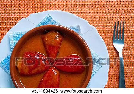 Piquillo peppers stuffed with cod. Close view. View Large Photo Image Stock Photograph - Piquillo peppers stuffed with cod. Close view.. Fotosearch