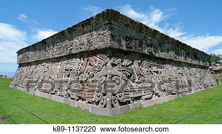 Stock Image - PirBmide de Quetzalcoatl. Xochicalco archaelogical site. Mexico. Fotosearch