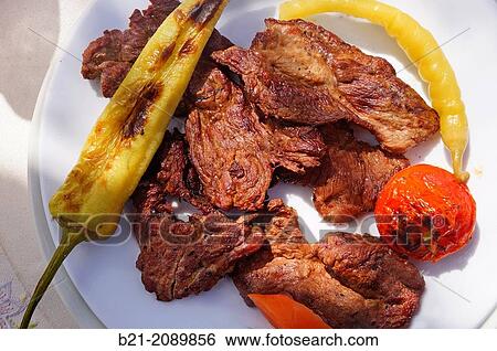 Stock Photograph - ? Pirzola? (grilled lamb), Turkey. Fotosearch