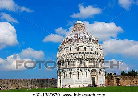 Pisa, Baptistery, Piazza del Duomo, Cathedral Square, Campo dei Miracoli, UNESCO world heritage site, Tuscany, Italy. View Large Photo Image Stock Image - Pisa, Baptistery, Piazza del Duomo, Cathedral Square, Campo dei Miracoli, UNESCO world heritage site, Tuscany, Italy.. Fotosearch