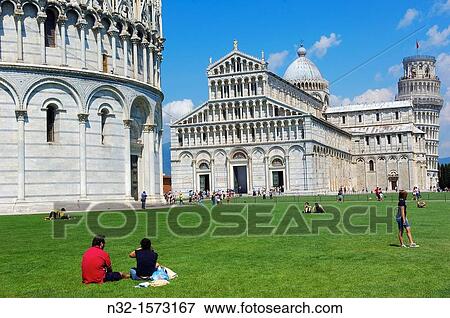 Pisa Cathedral Duomo Leaning Tower, Piazza del Duomo Cathedral Square Campo dei Miracoli UNESCO world heritage site Tuscany, Italy, Europe. View Large Photo Image Stock Photo - Pisa Cathedral Duomo Leaning Tower, Piazza del Duomo Cathedral Square Campo dei Miracoli UNESCO world heritage site Tuscany, Italy, Europe.. Fotosearch