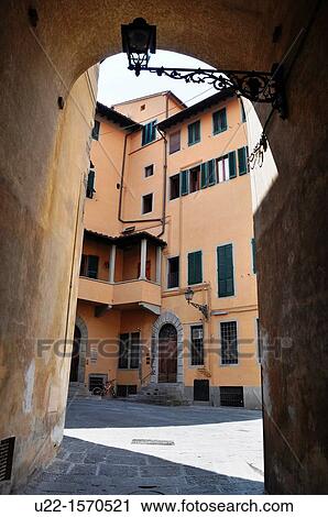 Pistoia (Italy): courtyard in the city center View Large Photo Image Stock Image - Pistoia (Italy): courtyard in the city center. Fotosearch