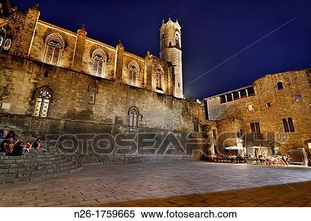 Pla? a del Rei King square Santa Agata church Barcelona View Large Photo Image Stock Photography - Pla? a del Rei King square Santa Agata church Barcelona. Fotosearch