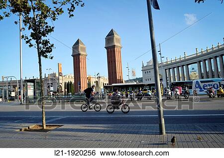 Pla? a Espanya, Barcelona, Catalonia, Spain. View Large Photo Image Stock Photograph - Pla? a Espanya, Barcelona, Catalonia, Spain.. Fotosearch