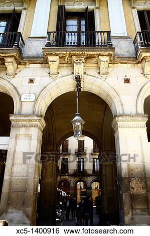 Pla? a Reial, Barcelona, Catalonia, Spain View Large Photo Image Stock Photograph - Pla? a Reial, Barcelona, Catalonia, Spain. Fotosearch