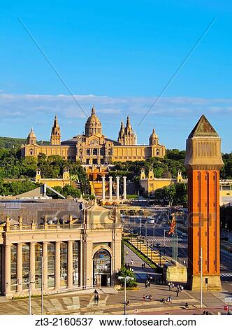 Placa Espanya - Spanish Square in Barcelona, Catalonia, Spain. View Large Photo Image Stock Photo - Placa Espanya - Spanish Square in Barcelona, Catalonia, Spain.. Fotosearch