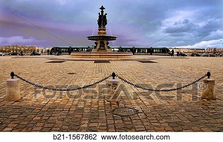 Place de la Bourse with tram, Bordeaux, Gironde, Aquitaine, France View Large Photo Image Stock Image - Place de la Bourse with tram, Bordeaux, Gironde, Aquitaine, France. Fotosearch