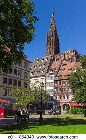 ? Place des tripiers? square houses and? Notre-Dame? cathedral Strasbourg Alsace France View Large Photo Image Stock Image - ? Place des tripiers? square houses and? Notre-Dame? cathedral Strasbourg Alsace France. Fotosearch