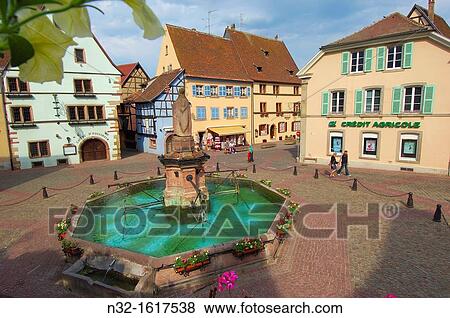 Place du Chateau, Eguisheim, Alsace Wine Route, Haut-Rhin, Alsace, France, Europe View Large Photo Image Stock Photo - Place du Chateau, Eguisheim, Alsace Wine Route, Haut-Rhin, Alsace, France, Europe. Fotosearch