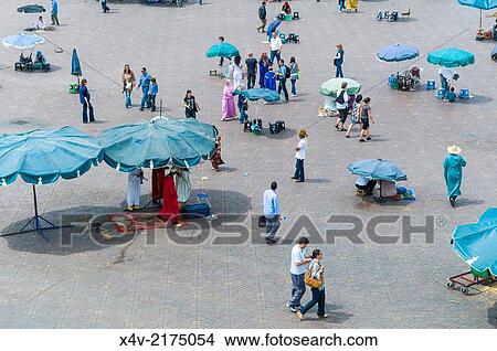 Picture - Place Jemaa El Fna (Djemaa El Fna), Marrakesh (Marrakech), Morocco, North Africa, Africa.. Fotosearch