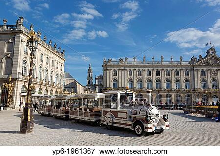Place Stanislas with town hall and tourist train, Nancy, Meurthe-et-Moselle, France. View Large Photo Image Stock Photo - Place Stanislas with town hall and tourist train, Nancy, Meurthe-et-Moselle, France.. Fotosearch
