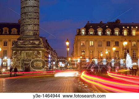 Picture - Place Vendome during Christmas time Paris France. Fotosearch