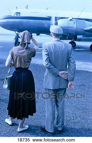 Plane at Frankfurt airport. Germany (1955) View Large Photo Image Stock Photography - Plane at Frankfurt airport. Germany (1955). Fotosearch