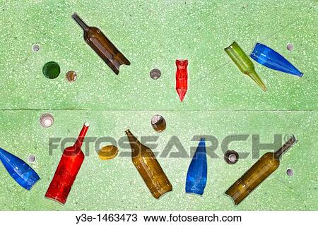 Plastic and glass bottles in concrete View Large Photo Image Stock Image - Plastic and glass bottles in concrete. Fotosearch