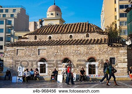 Plateia Monastirakiou in central Athens Greece Europe View Large Photo Image Stock Photograph - Plateia Monastirakiou in central Athens Greece Europe. Fotosearch