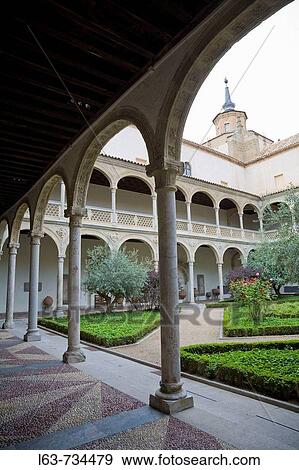 Plateresque courtyard of Hospital de Santa Cruz founded by Cardinal Pedro GonzBlez de Mendoza and built in the 16th century by Alonso de Covarrubias, Toledo. Castilla-La Mancha, Spain View Large Photo Image Stock Photo - Plateresque courtyard of Hospital de Santa Cruz founded by Cardinal Pedro GonzBlez de Mendoza and built in the 16th century by Alonso de Covarrubias, Toledo. Castilla-La Mancha, Spain. Fotosearch